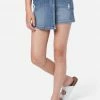 ADJMI Wrap Front Denim Skirt Bottoms