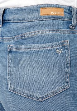 ADJMI Wrap Front Denim Skirt Bottoms