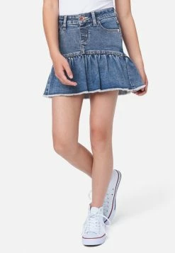 ADJMI Flounce Denim Skirt  Bottoms