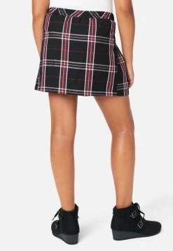 Adjmi Plaid Belted Pleated Skirt