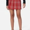 Adjmi Plaid Belted Pleated Skirt Bottoms