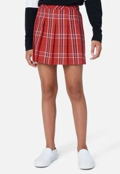 Adjmi Plaid Belted Pleated Skirt Bottoms