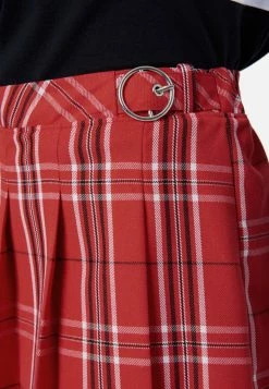 Adjmi Plaid Belted Pleated Skirt Bottoms