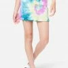Adjmi Bottoms Tie-Dye Distressed High-Rise Denim Skirt
