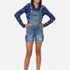 Adjmi Bottoms Distressed Cargo Denim Shortalls