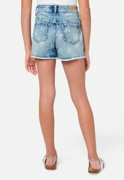Adjmi Bottoms Patterned Distressed Mini Mom Denim Shorts