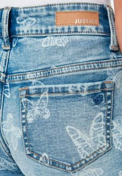 Adjmi Bottoms Patterned Distressed Mini Mom Denim Shorts