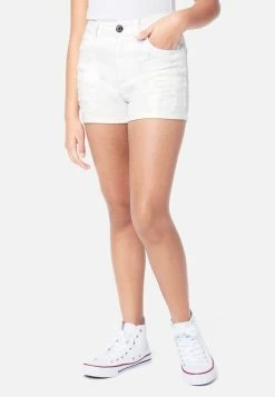 Adjmi Distressed Cuffed Mini Mom Denim Shorts Bottoms