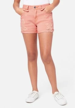 Adjmi Bottoms Distressed Cuffed Mini Mom Denim Shorts
