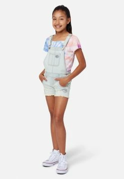 Adjmi Distressed Graphic Denim Shortalls Bottoms