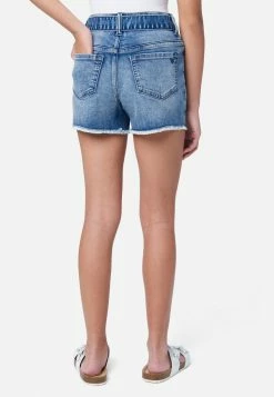 Adjmi Bottoms Tie-Waist Mini Mom Denim Shorts