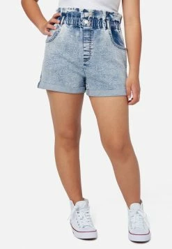 Adjmi Paperbag Denim Short Bottoms
