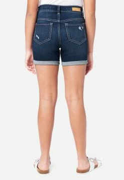 Adjmi Bottoms Distressed High-Rise Midi Denim Shorts