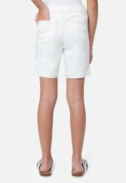 Adjmi Distressed Pull-On Girlfriend Bermuda Denim Shorts Bottoms