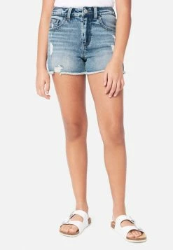 Adjmi Distressed Mini Mom Denim Shorts