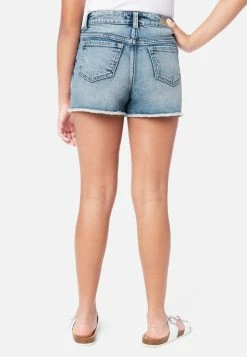 Adjmi Distressed Mini Mom Denim Shorts