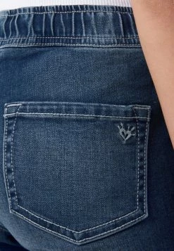 Adjmi Bottoms Distressed Pull-On Girlfriend Bermuda Denim Shorts