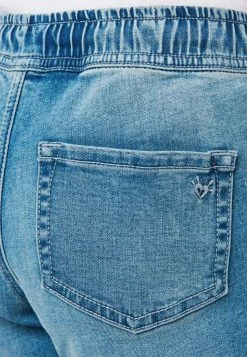 Adjmi Distressed Pull-On Girlfriend Bermuda Denim Shorts Bottoms