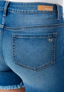 Adjmi Distressed High-Rise Midi Denim Shorts Bottoms