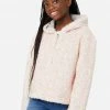 Adjmi Outerwear Marled Zip-Front Sherpa Hoodie