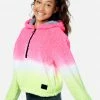 Adjmi Outerwear Tie-Dye Faux Sherpa Zip-Front Hoodie