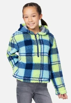 Adjmi Outerwear Patterned Faux Sherpa Zip-Front Hoodie