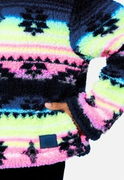 Adjmi Outerwear Patterned Faux Sherpa Zip-Front Hoodie