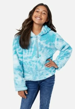 Adjmi Outerwear Patterned Faux Sherpa Zip-Front Hoodie