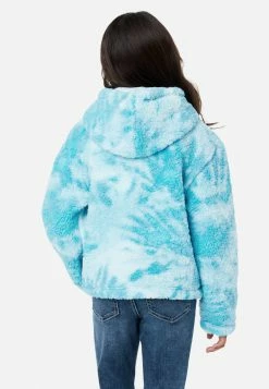 Adjmi Outerwear Patterned Faux Sherpa Zip-Front Hoodie