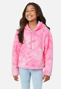 Adjmi Patterned Faux Sherpa Zip-Front Hoodie