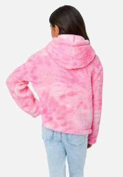 Adjmi Patterned Faux Sherpa Zip-Front Hoodie