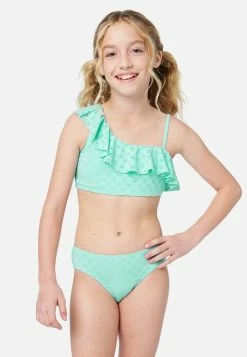 Inmocean Eyelet Ruffle Asymmetrical Bikini Swim Set