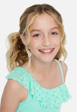 Inmocean Eyelet Ruffle Asymmetrical Bikini Swim Set