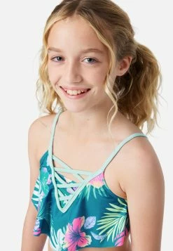 Inmocean Floral Lace-Up Bikini Swim Set