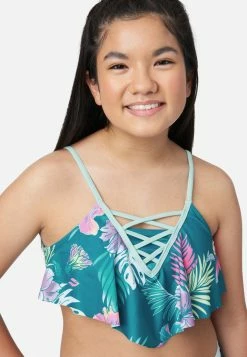 Inmocean Floral Lace-Up Bikini Swim Set