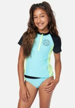 Inmocean Collection X By Justice Color Block Rash Guard Bikini Swim Set