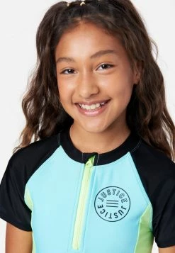 Inmocean Collection X By Justice Color Block Rash Guard Bikini Swim Set