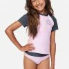 Inmocean Collection X By Justice Color Block Rash Guard Bikini Swim Set