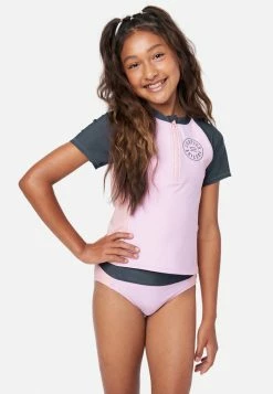 Inmocean Collection X By Justice Color Block Rash Guard Bikini Swim Set