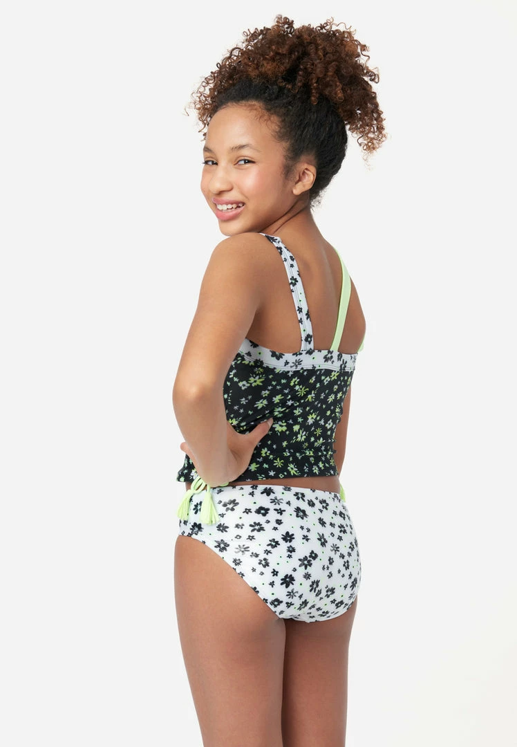 Inmocean Floral Lace-Up Asymmetric Tankini Swim Set 4 Inmocean Floral Lace-Up Asymmetric Tankini Swim Set