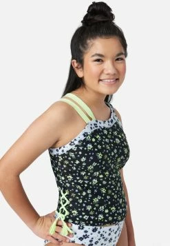 Inmocean Floral Lace-Up Asymmetric Tankini Swim Set 13 Inmocean Floral Lace-Up Asymmetric Tankini Swim Set