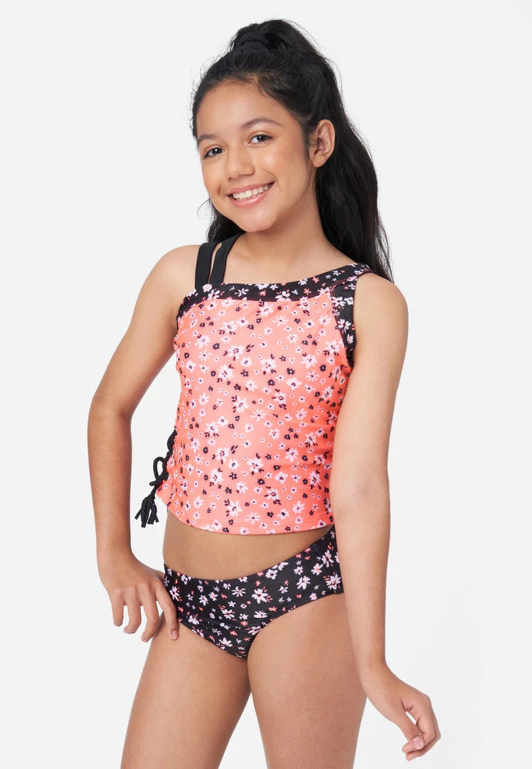 Inmocean Floral Lace-Up Asymmetric Tankini Swim Set 3 Inmocean Floral Lace-Up Asymmetric Tankini Swim Set
