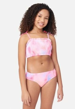 Inmocean Patterned Smocked Bikini Swim Set