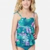 Inmocean Patterned Ruffle Tankini Swim Set