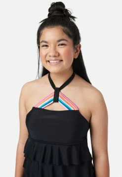 Inmocean Swim Rainbow Strap Halter Cupcake Tankini
