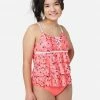 Inmocean Patterned Lace-Up Tankini Swim Set