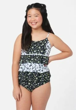 Inmocean Patterned Ruffle Tankini Swim Set