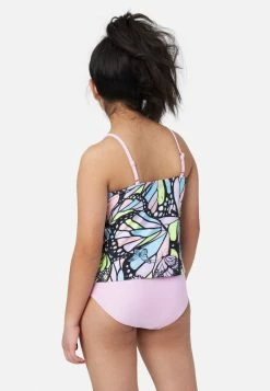 Inmocean Patterned Lace-Up Tankini Swim Set