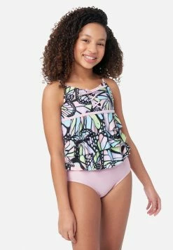 Inmocean Patterned Lace-Up Tankini Swim Set