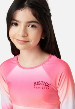 Inmocean Ombré Raglan Rash Guard Bikini Swim Set